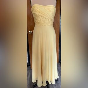Lauren Ralph Lauren silk strapless yellow dress in size 4 NWT